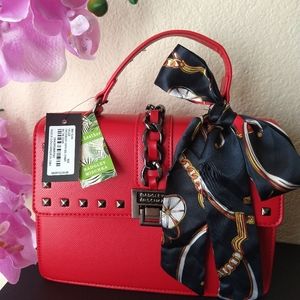 Big Chain Crossbody Purse  with Scarf